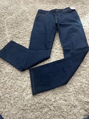 Dark Blue Straight-Leg Jeans